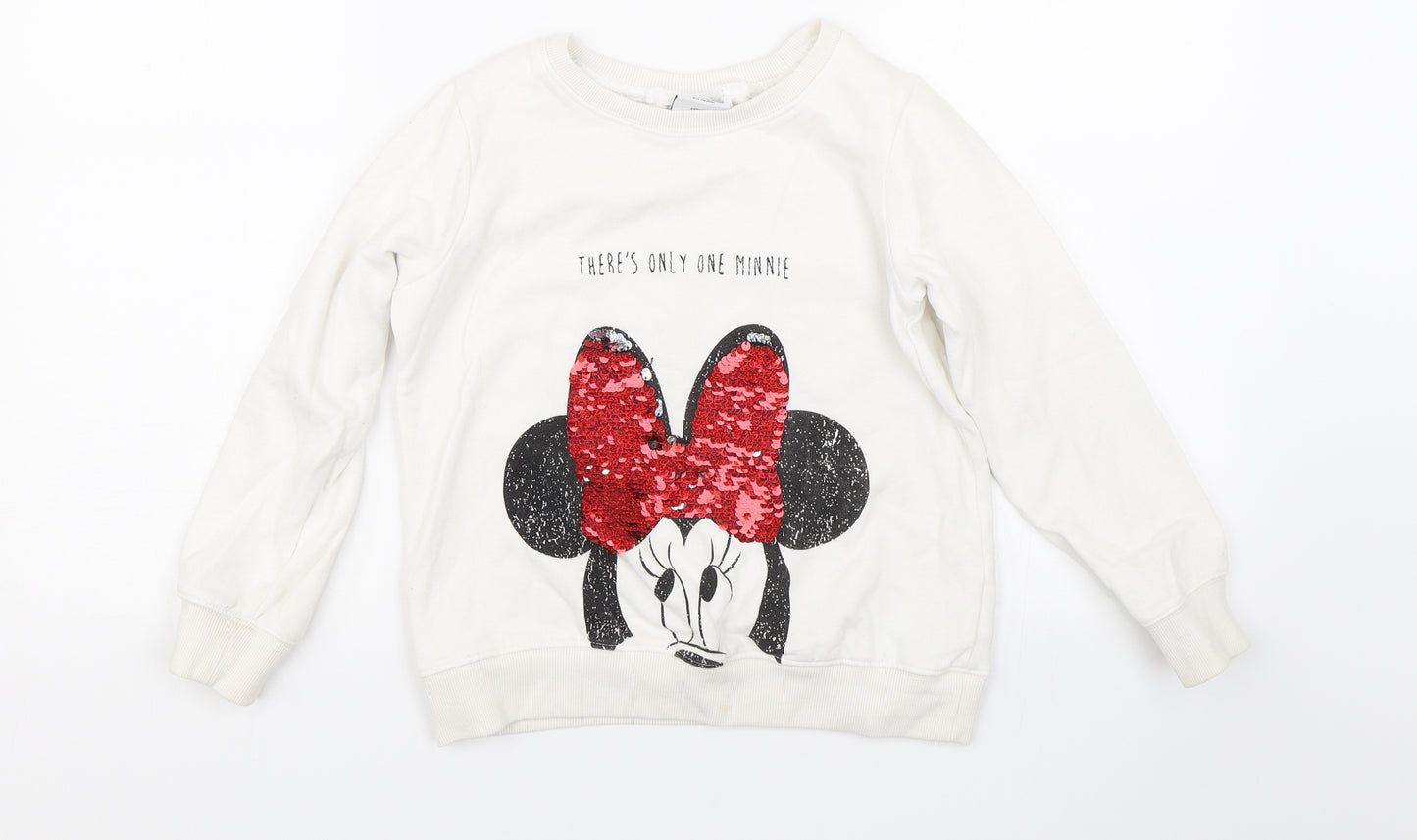 NEXT Girls White   Pullover Sweatshirt Size 8 Years  - Minnie Mouse