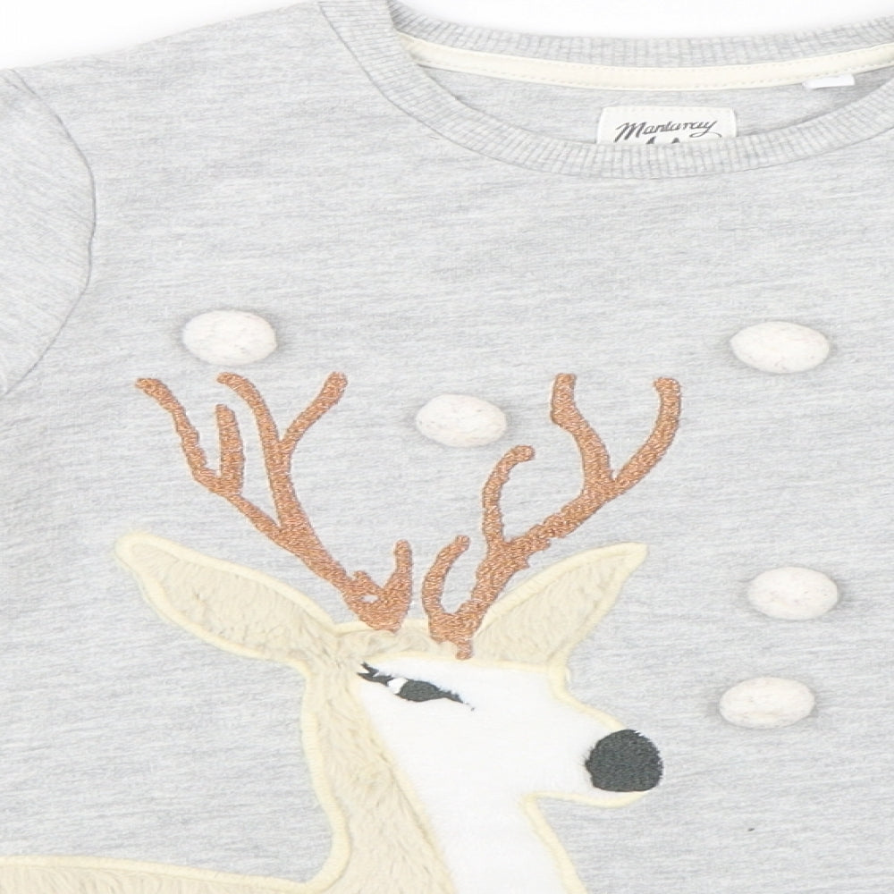 Debenhams Girls Grey   Pullover Jumper Size 7-8 Years  - Deer