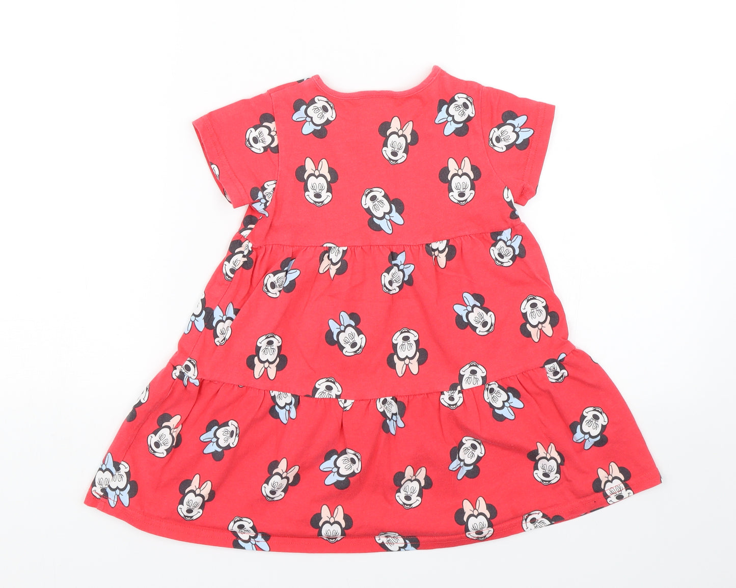 George Girls Red Animal Print  T-Shirt Dress  Size 3-4 Years  - Minnie Mouse