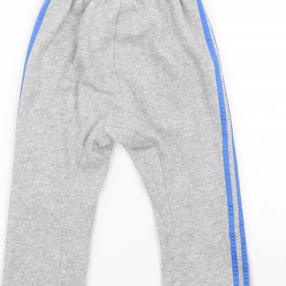 adidas Boys Grey Striped  Jogger Trousers Size 3-4 Years