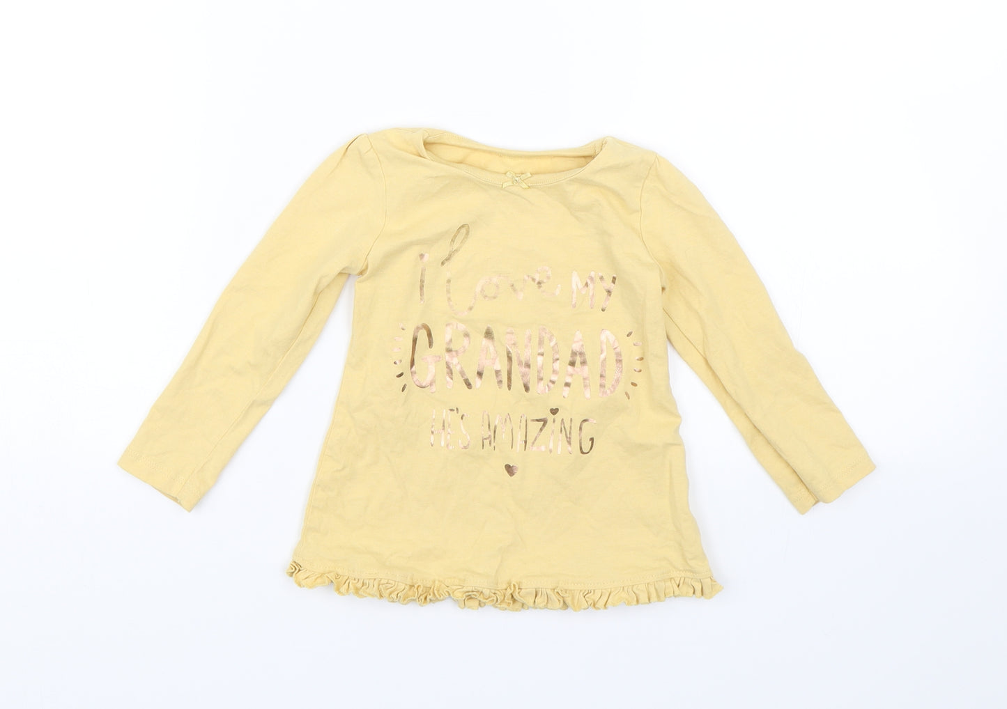 George Girls Yellow   Basic T-Shirt Size 12-18 Months