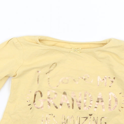 George Girls Yellow   Basic T-Shirt Size 12-18 Months