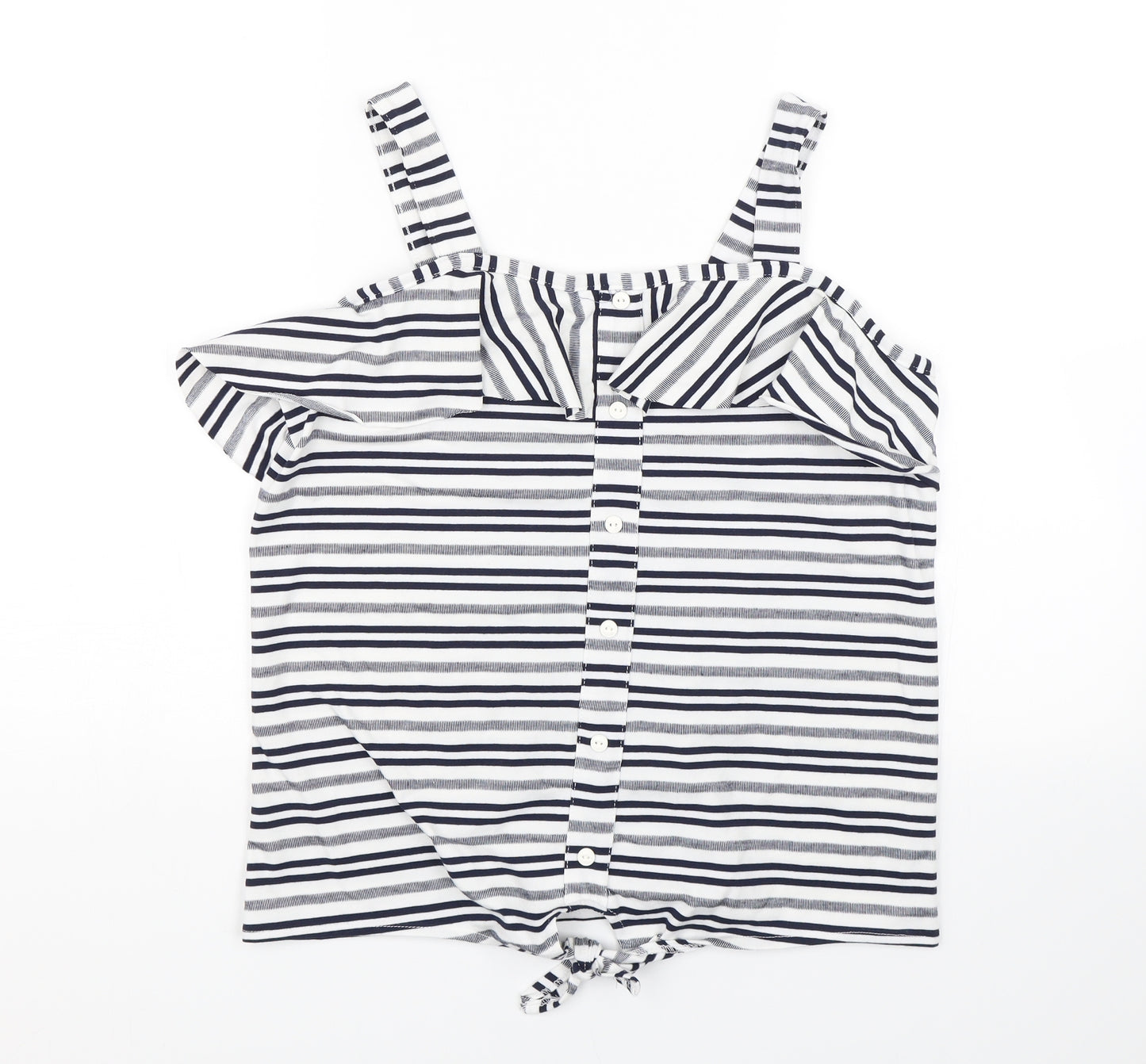 George Womens White Striped  Basic Tank Size 12