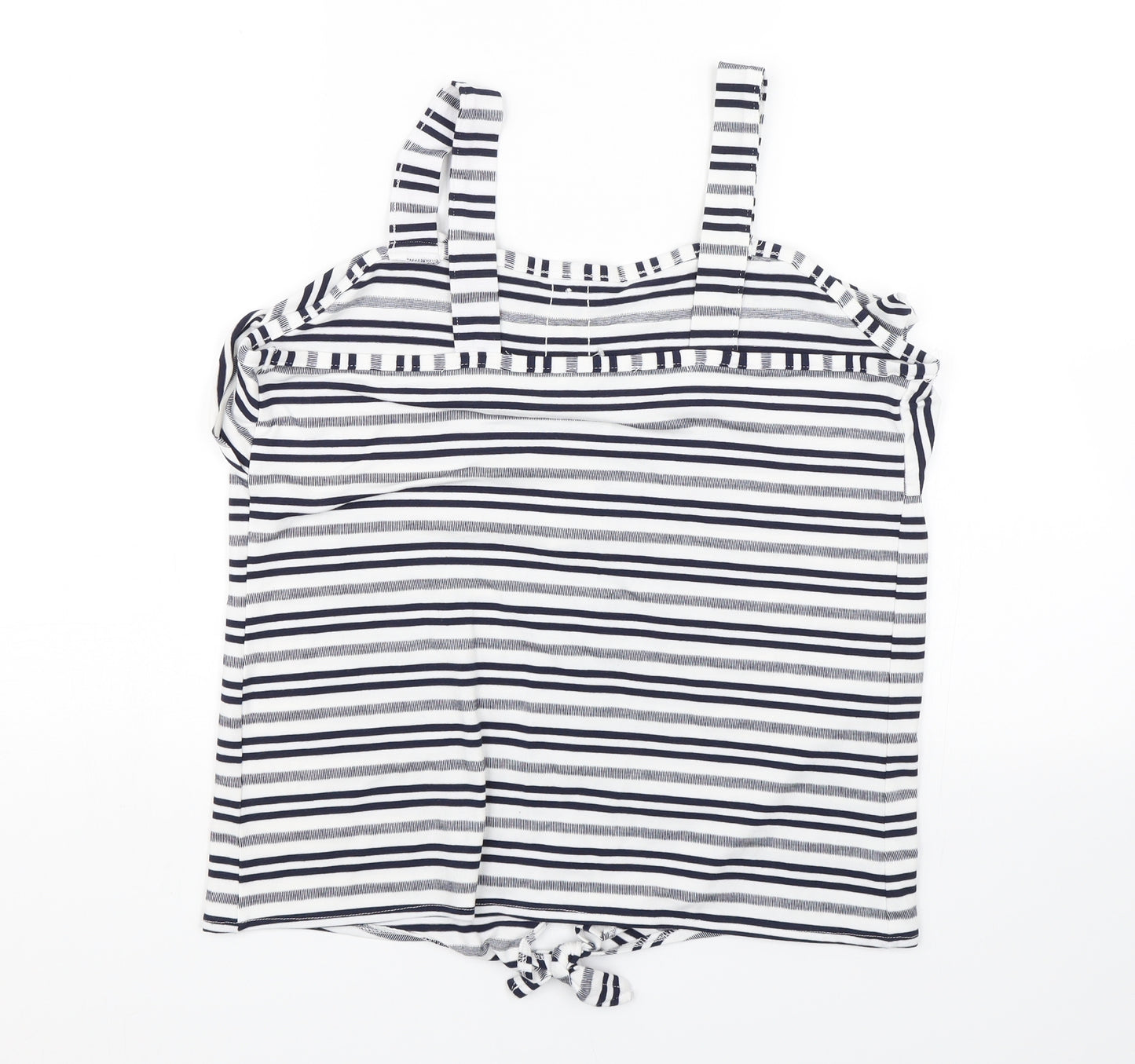George Womens White Striped  Basic Tank Size 12