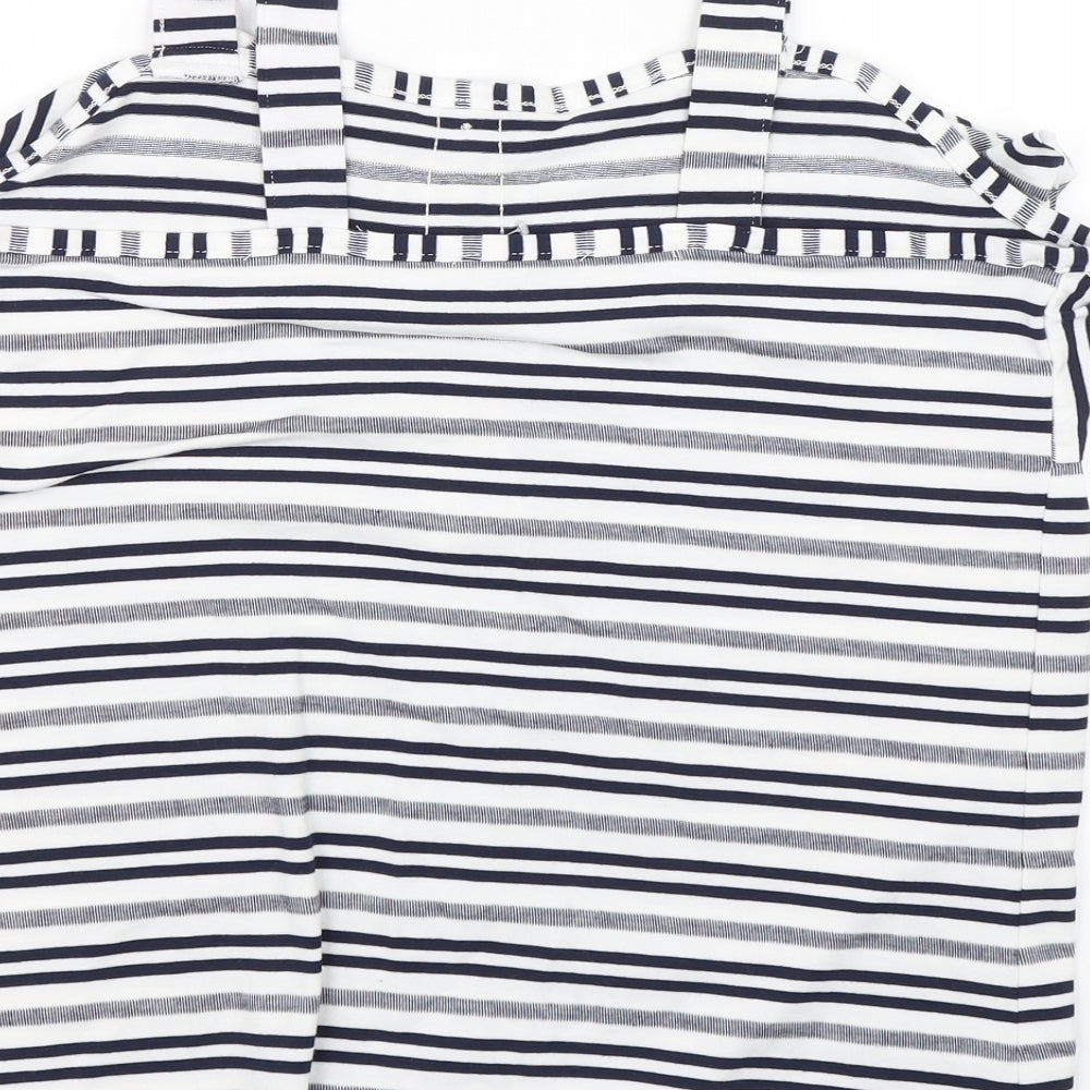 George Womens White Striped  Basic Tank Size 12