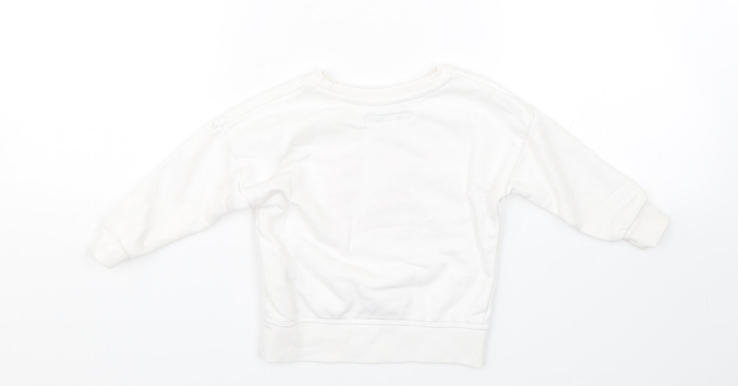 Primark Girls White   Pullover Jumper Size 12-18 Months