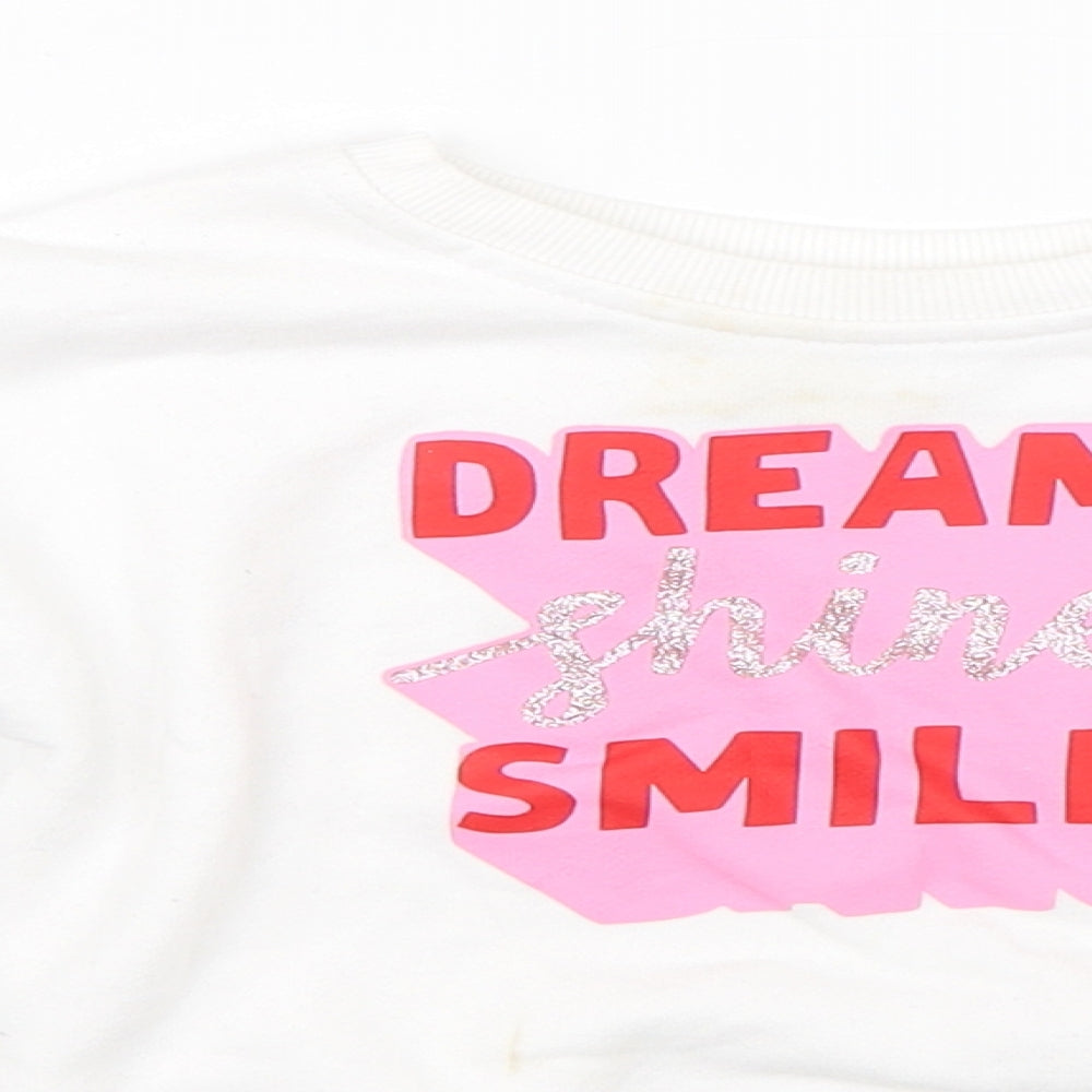 Primark Girls White   Pullover Jumper Size 12-18 Months