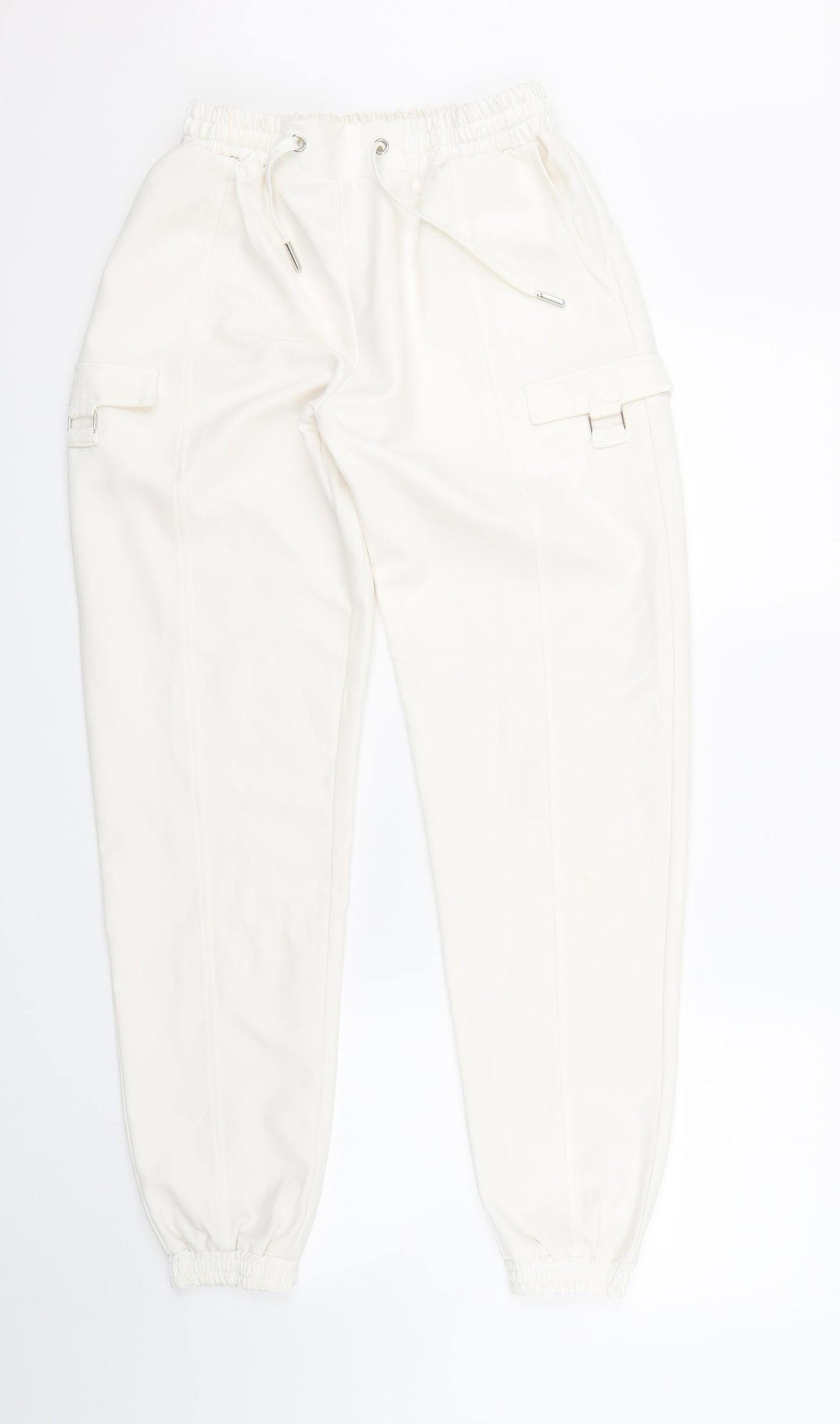 manier e de voir Womens White   Capri Trousers Size 10 L29.5 in - Elasticated Waist
