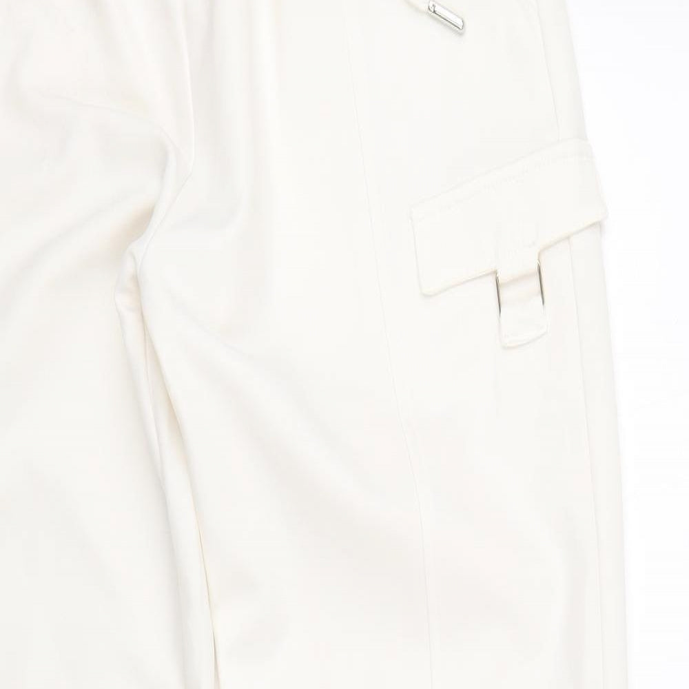 manier e de voir Womens White   Capri Trousers Size 10 L29.5 in - Elasticated Waist