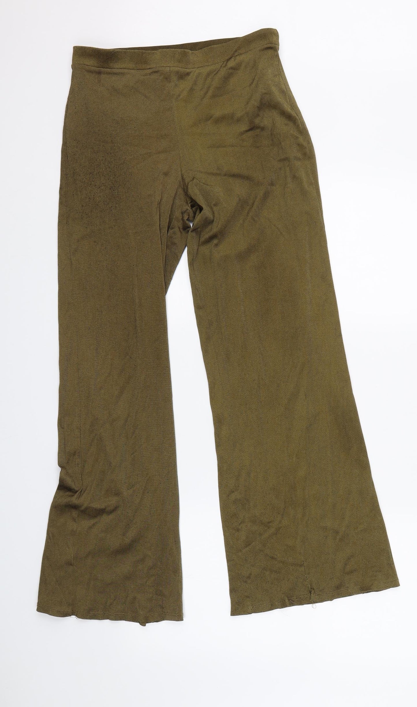 Zara Womens Green   Capri Trousers Size S L27 in - Elasticated Waist
