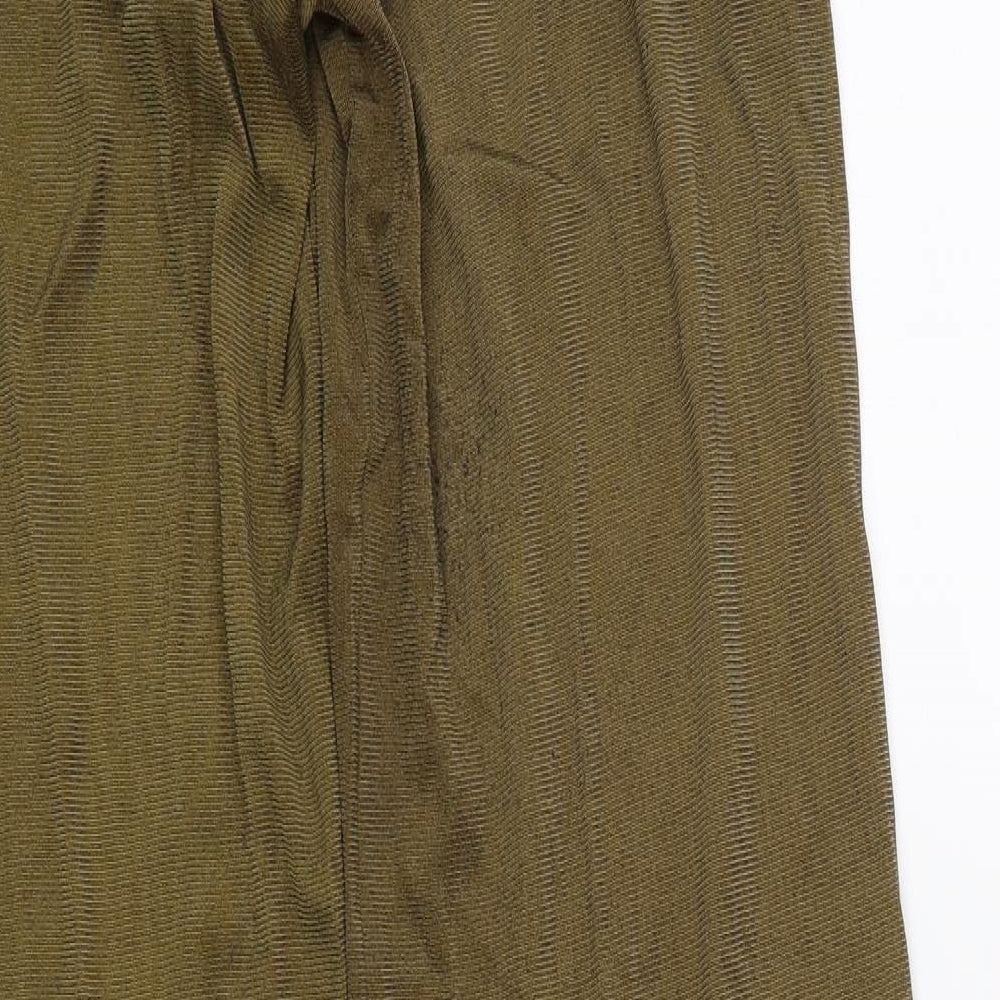 Zara Womens Green   Capri Trousers Size S L27 in - Elasticated Waist