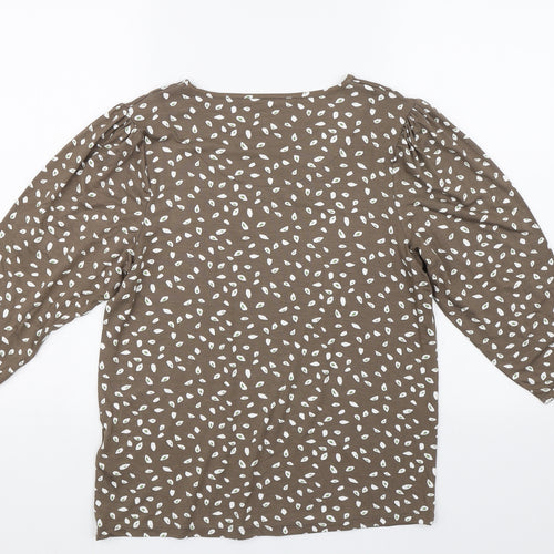 Debenhams Womens Brown Floral  Basic T-Shirt Size 10