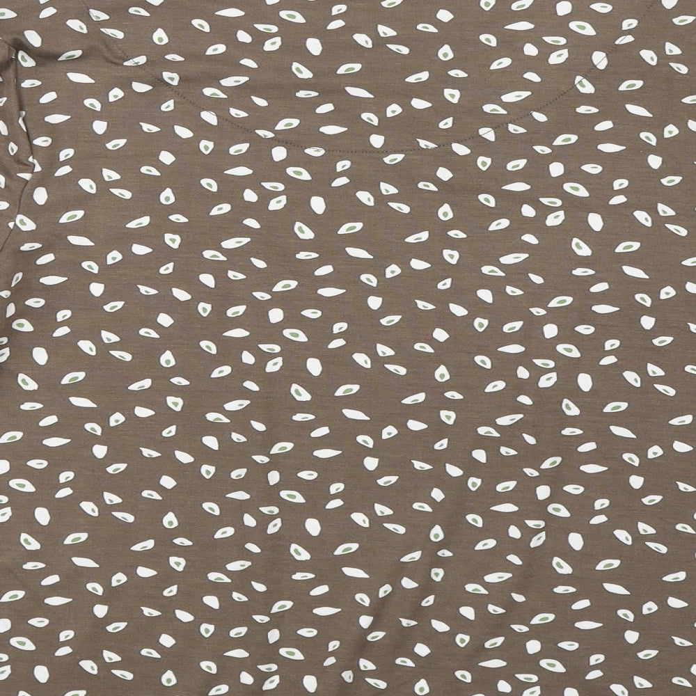 Debenhams Womens Brown Floral  Basic T-Shirt Size 10