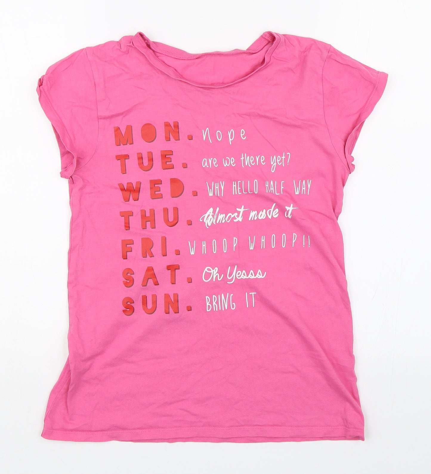 George Girls Pink   Basic T-Shirt Size 13-14 Years