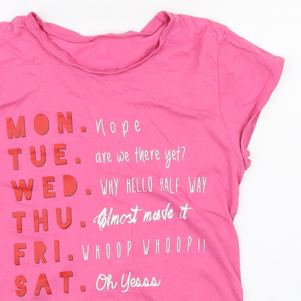George Girls Pink   Basic T-Shirt Size 13-14 Years