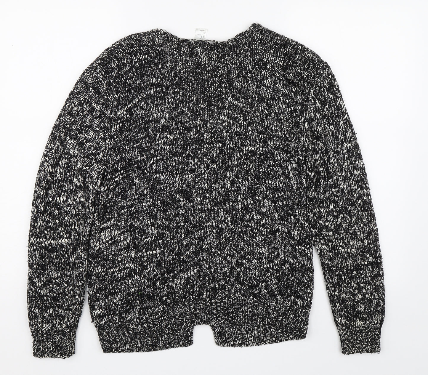 H&M Womens Black Herringbone  Cardigan Jumper Size S