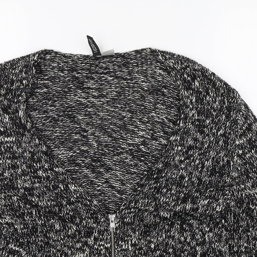 H&M Womens Black Herringbone  Cardigan Jumper Size S