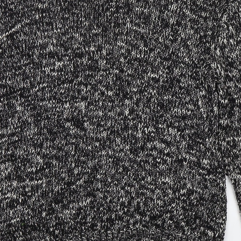 H&M Womens Black Herringbone  Cardigan Jumper Size S