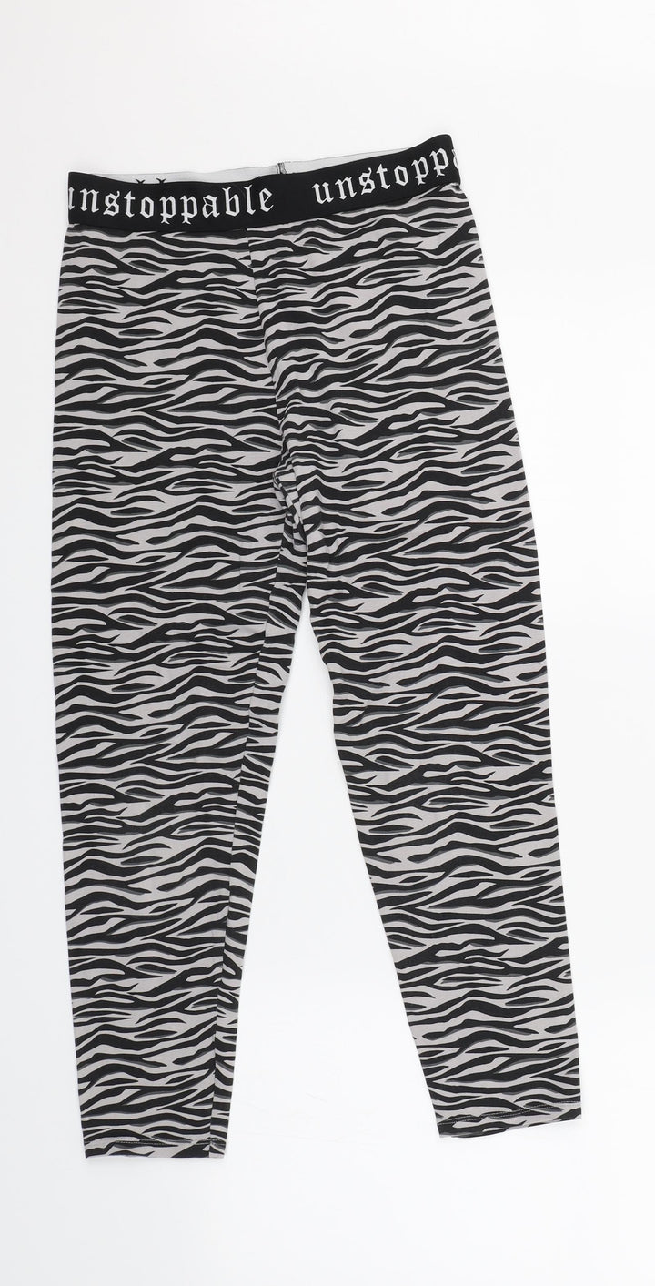 George Girls Grey Animal Print  Sweatpants Trousers Size 13-14 Years