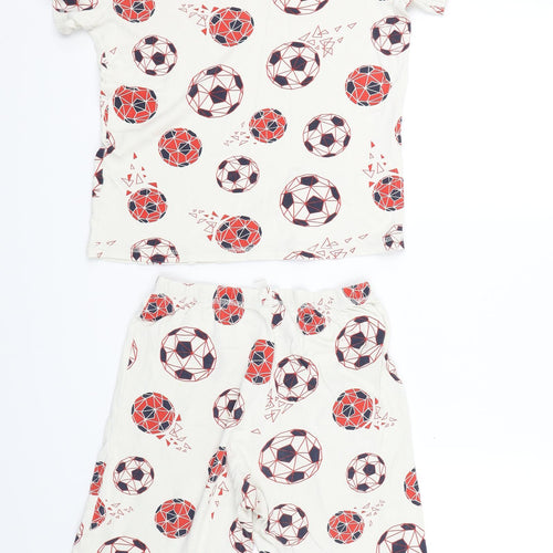 George Boys White Geometric   Lounge Set Size 11-12 Years  - Football