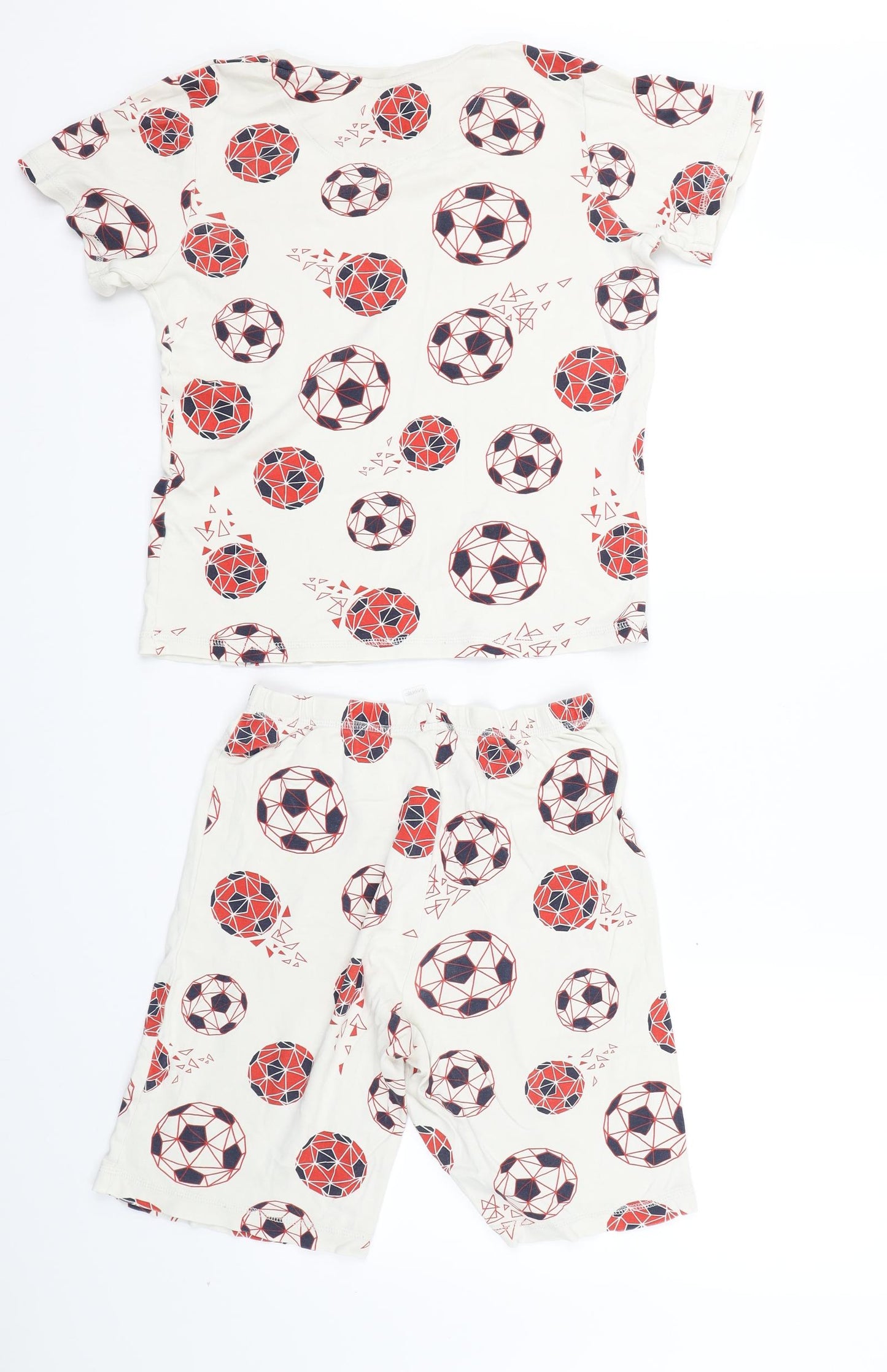 George Boys White Geometric   Lounge Set Size 11-12 Years  - Football