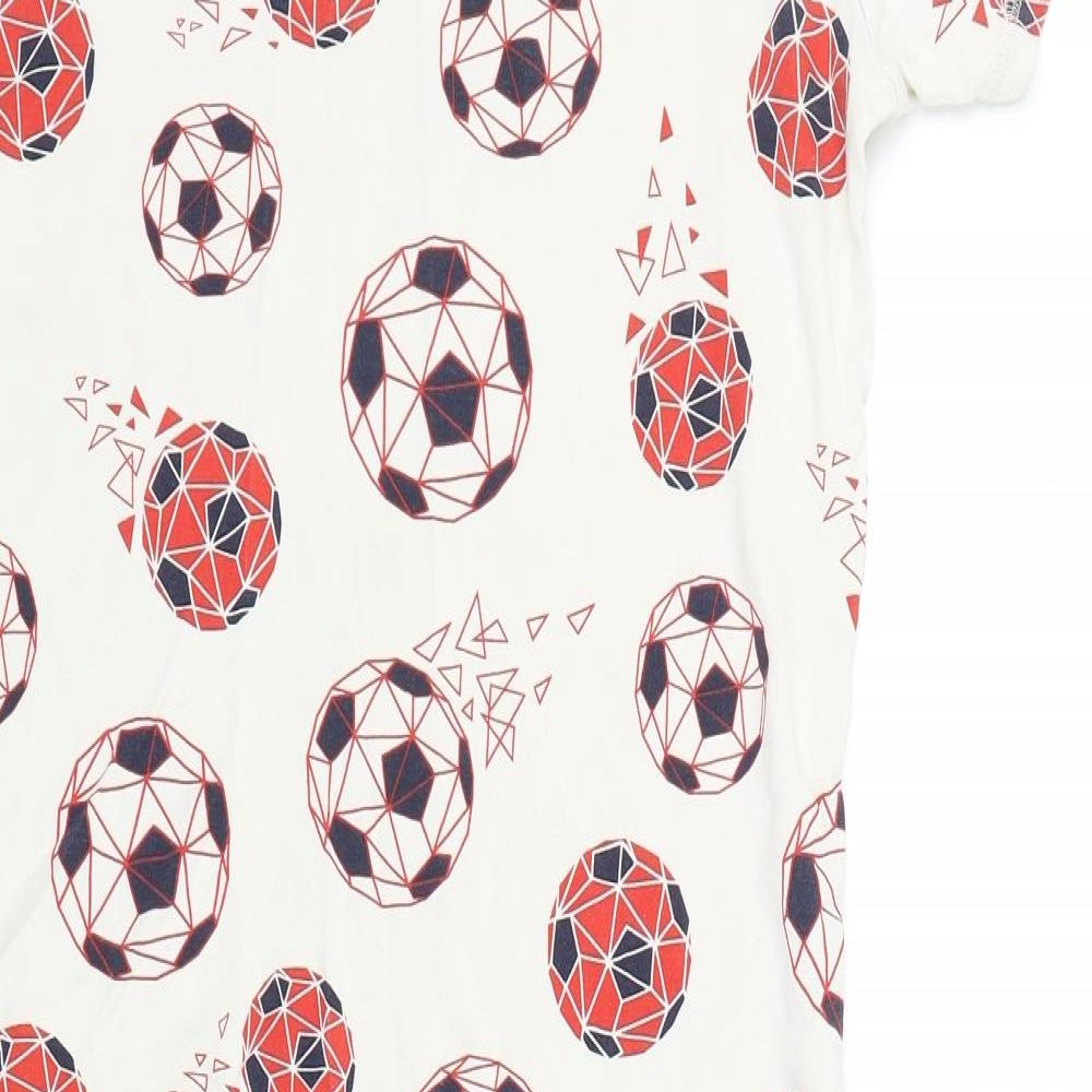 George Boys White Geometric   Lounge Set Size 11-12 Years  - Football
