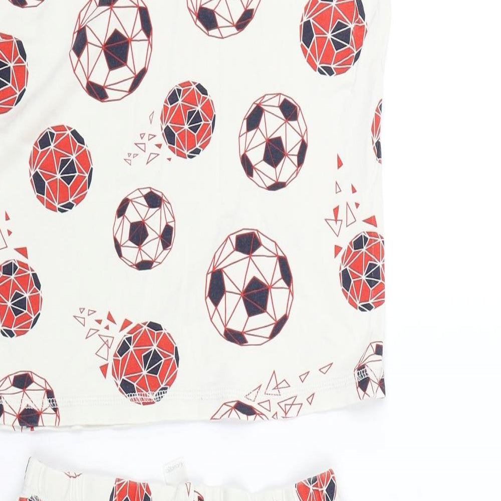 George Boys White Geometric   Lounge Set Size 11-12 Years  - Football