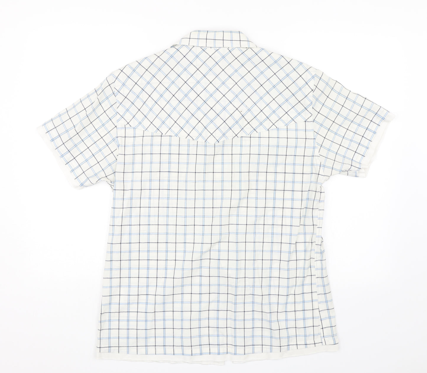 Vintage Refined Mens Blue Check   Button-Up Size M