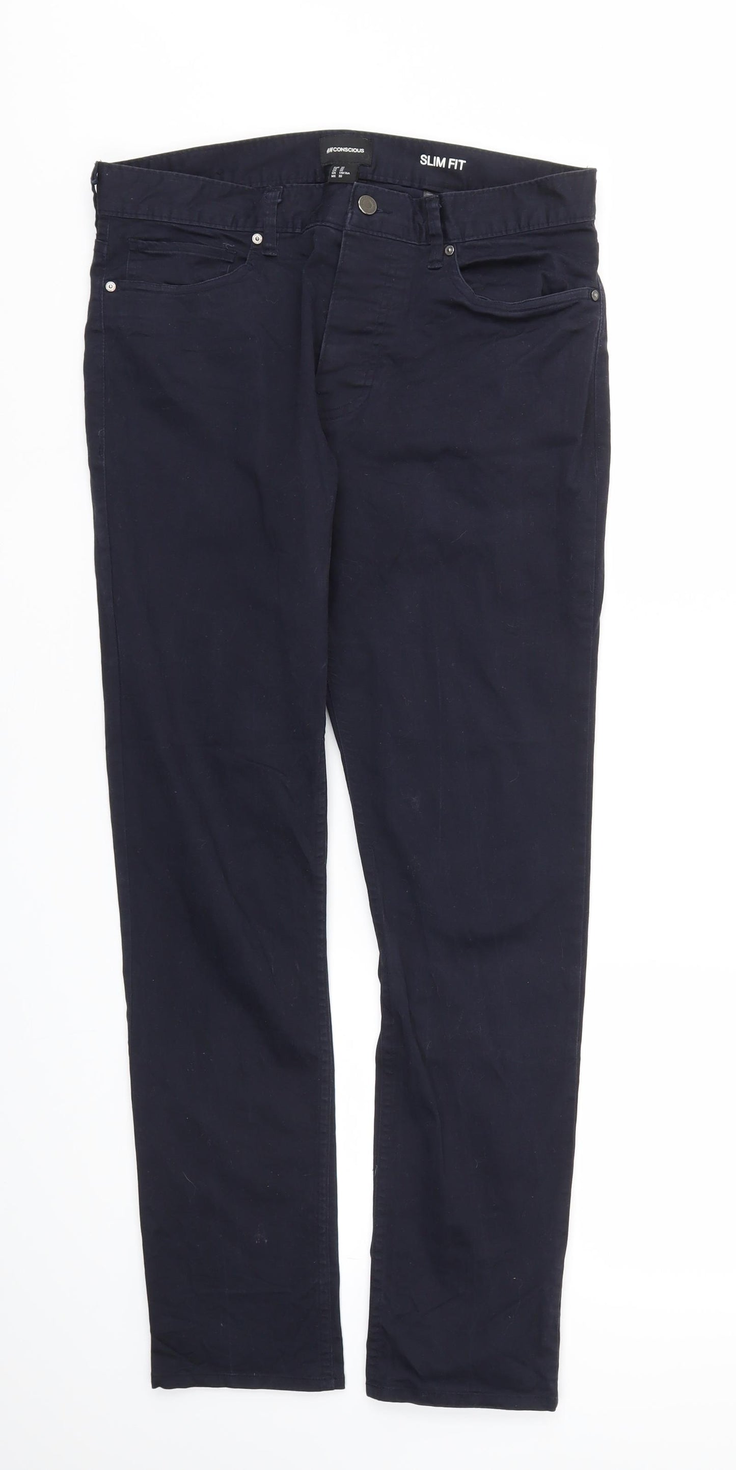 H&M Womens Blue   Trousers  Size 12 L30 in