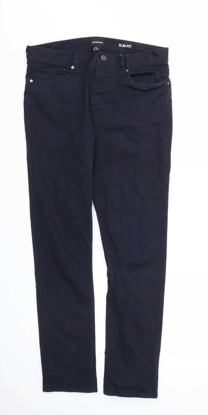 H&M Womens Blue   Trousers  Size 12 L30 in
