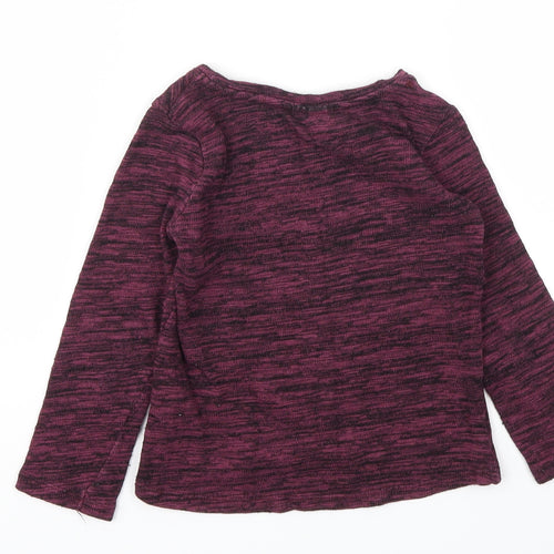 F&F Girls Purple Animal Print  Basic T-Shirt Size 5-6 Years