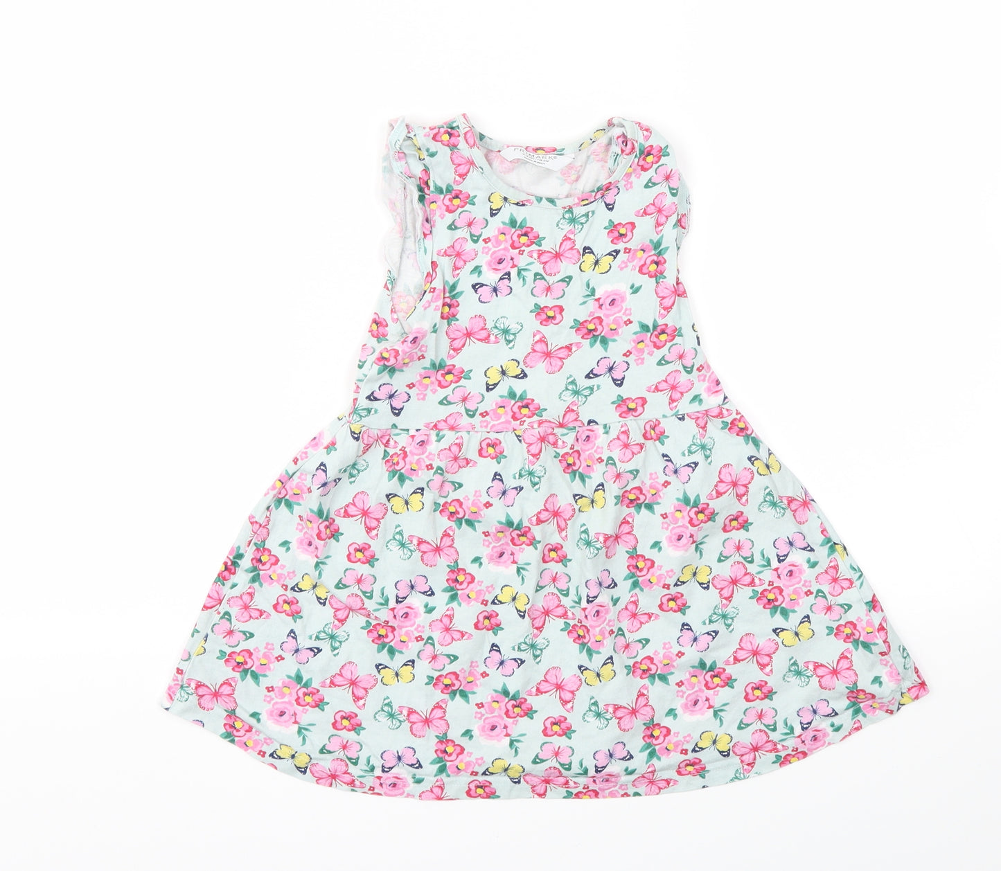 Primark Girls Blue Floral  Fit & Flare  Size 4-5 Years