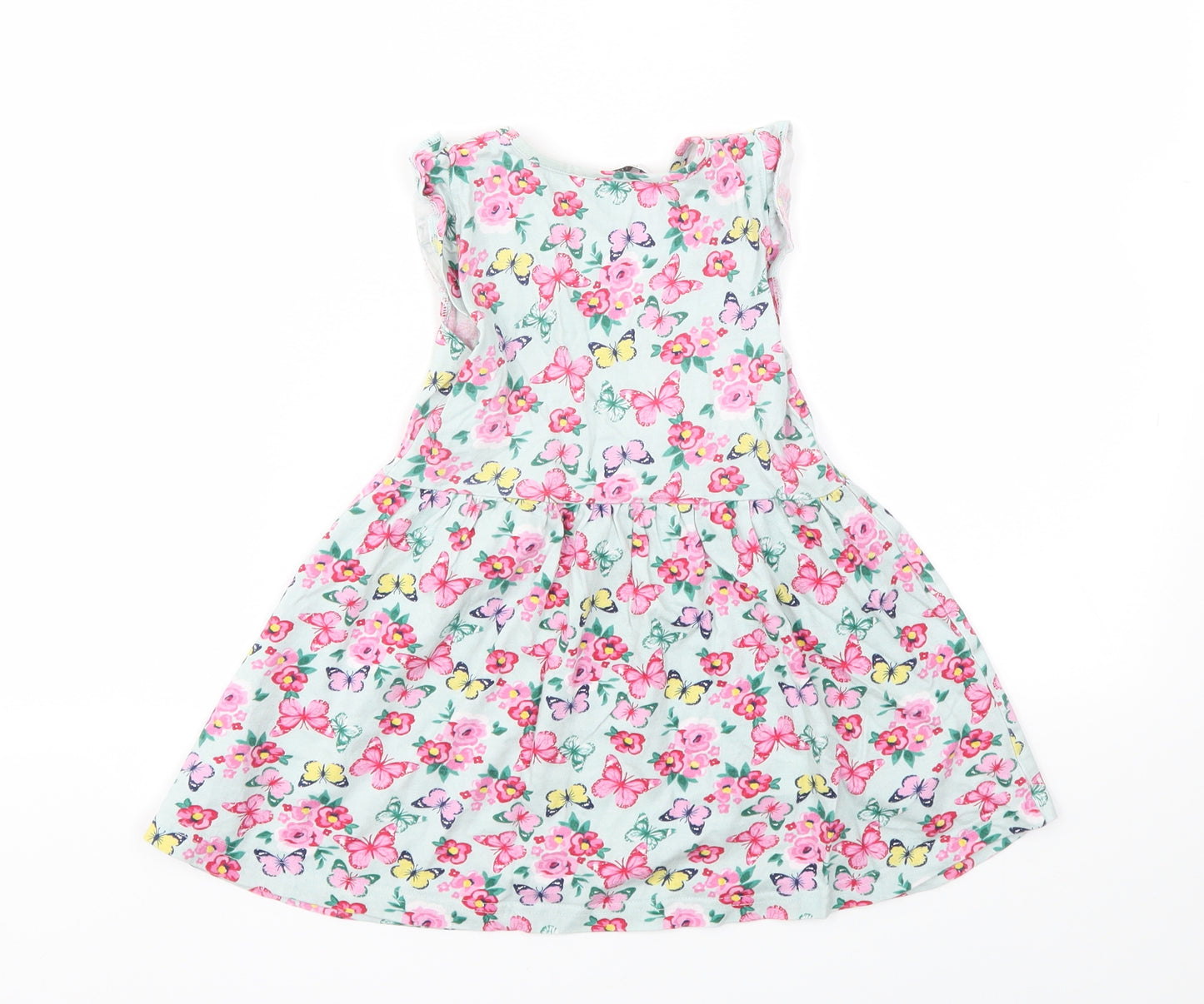 Primark Girls Blue Floral  Fit & Flare  Size 4-5 Years