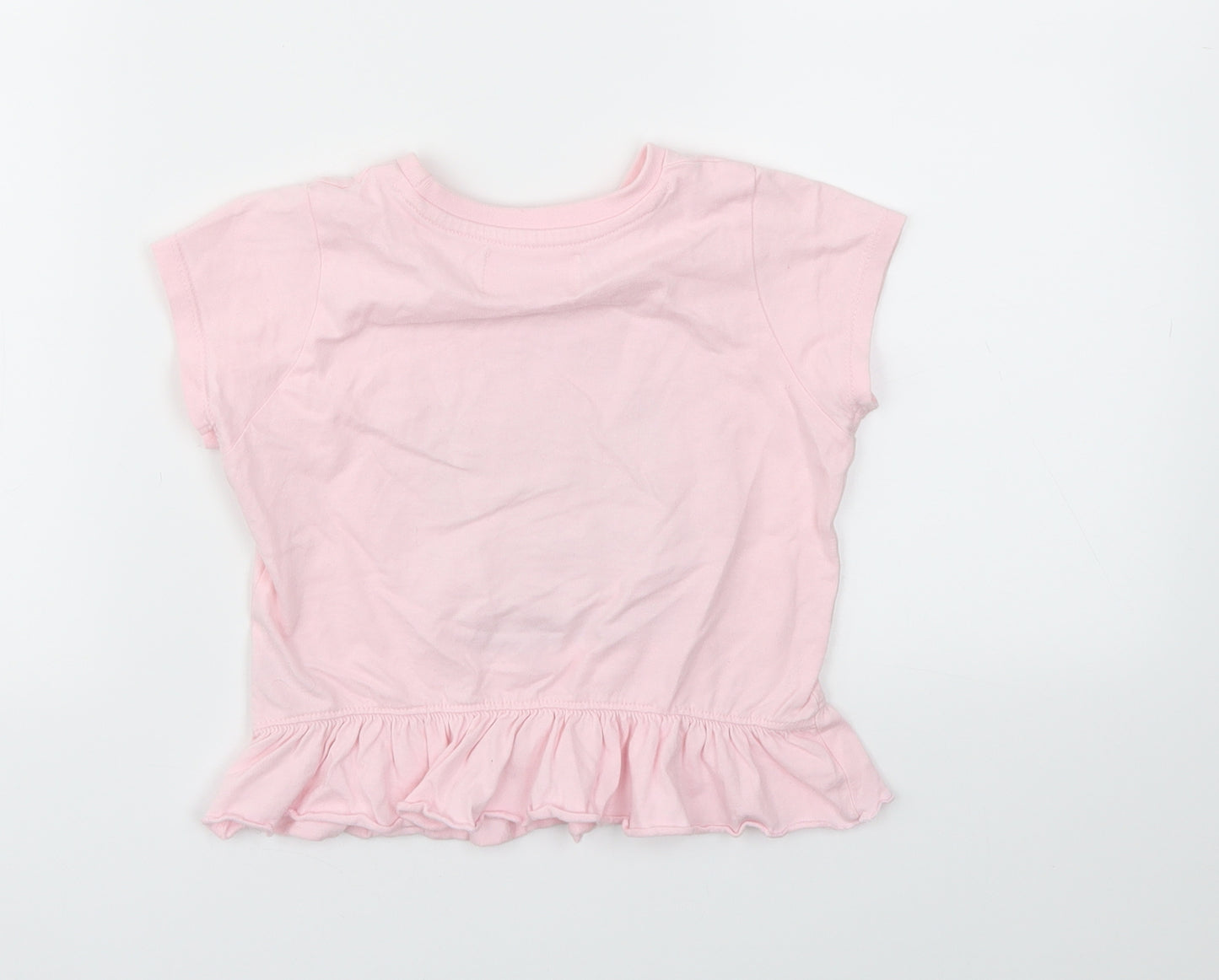 BELIVE Girls Pink Animal Print  Basic T-Shirt Size 3-4 Years