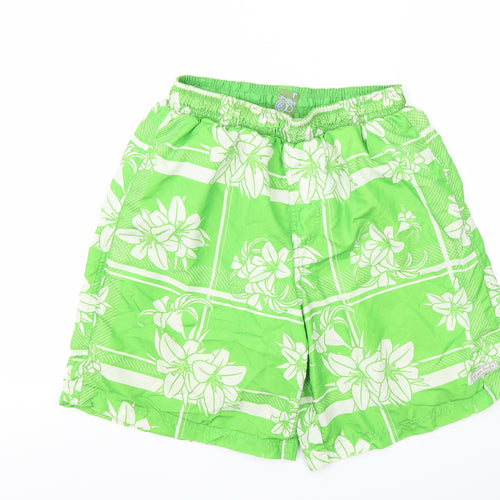 Op Mens Green Floral  Sweat Shorts Size L - Stretch waistband