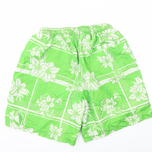 Op Mens Green Floral  Sweat Shorts Size L - Stretch waistband