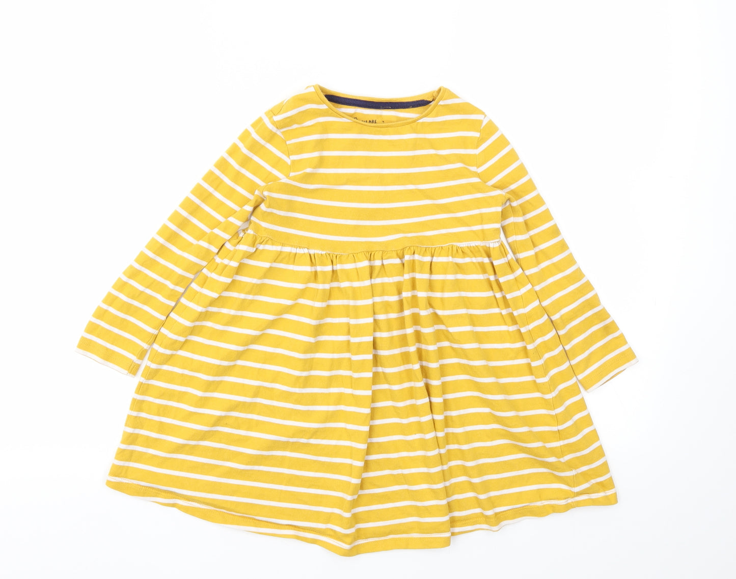 F&F Girls Yellow Striped  Fit & Flare  Size 4-5 Years