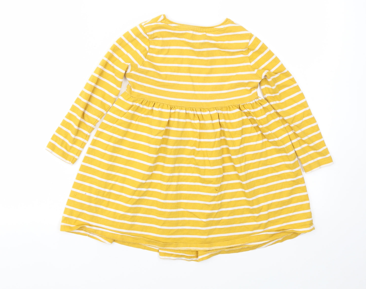 F&F Girls Yellow Striped  Fit & Flare  Size 4-5 Years