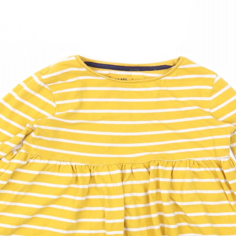 F&F Girls Yellow Striped  Fit & Flare  Size 4-5 Years