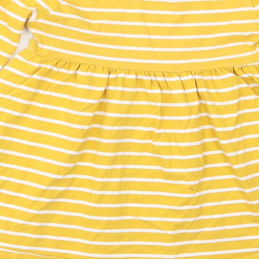F&F Girls Yellow Striped  Fit & Flare  Size 4-5 Years