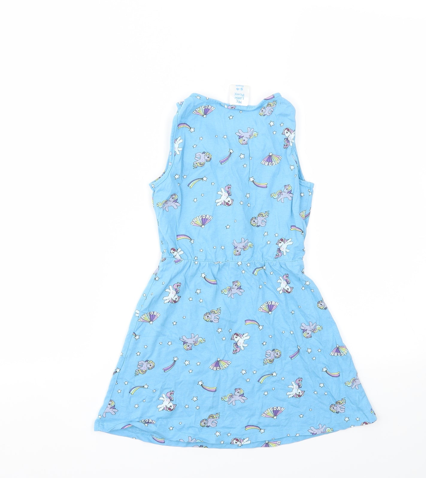 My Little Pony Girls Blue Animal Print  Fit & Flare  Size 5-6 Years