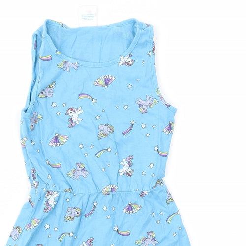 My Little Pony Girls Blue Animal Print  Fit & Flare  Size 5-6 Years