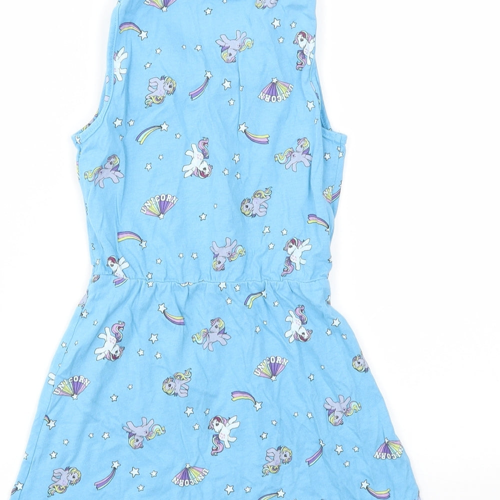 My Little Pony Girls Blue Animal Print  Fit & Flare  Size 5-6 Years