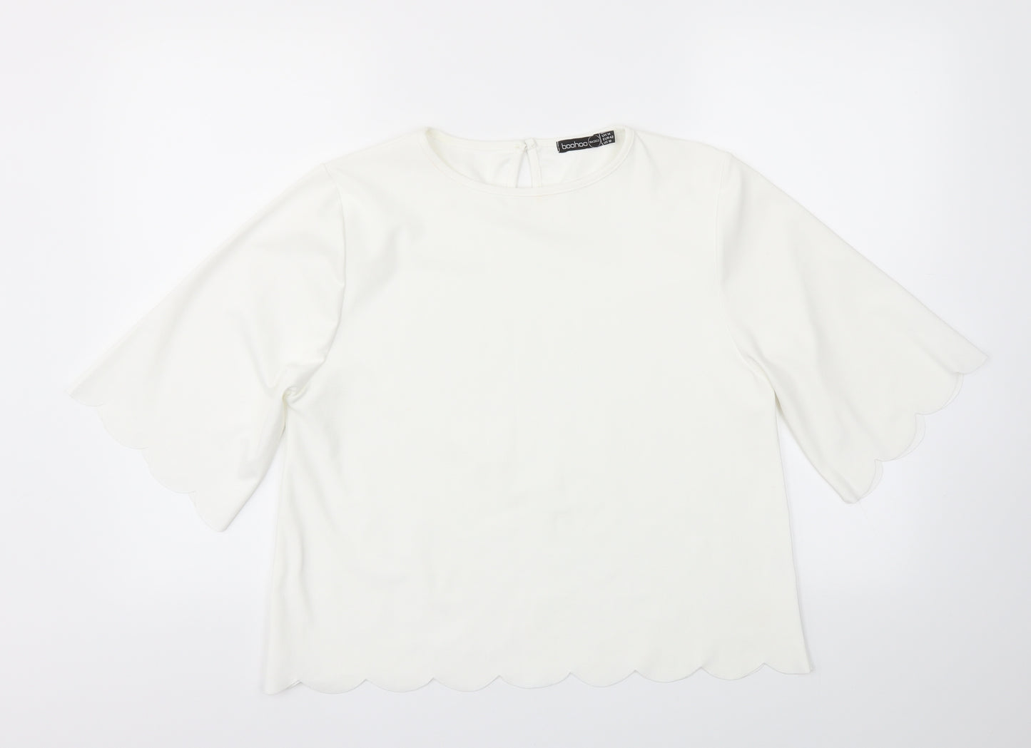 Boohoo Womens White   Basic T-Shirt Size 14