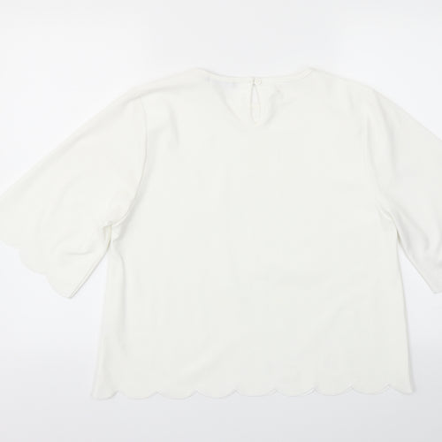 Boohoo Womens White   Basic T-Shirt Size 14