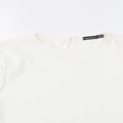 Boohoo Womens White   Basic T-Shirt Size 14