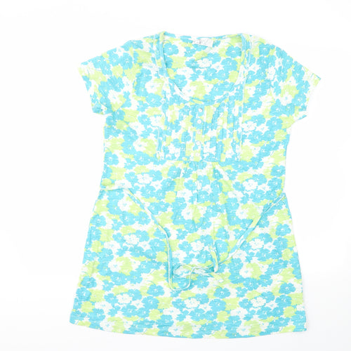 Authentic Womens Blue Floral  Basic T-Shirt Size 14