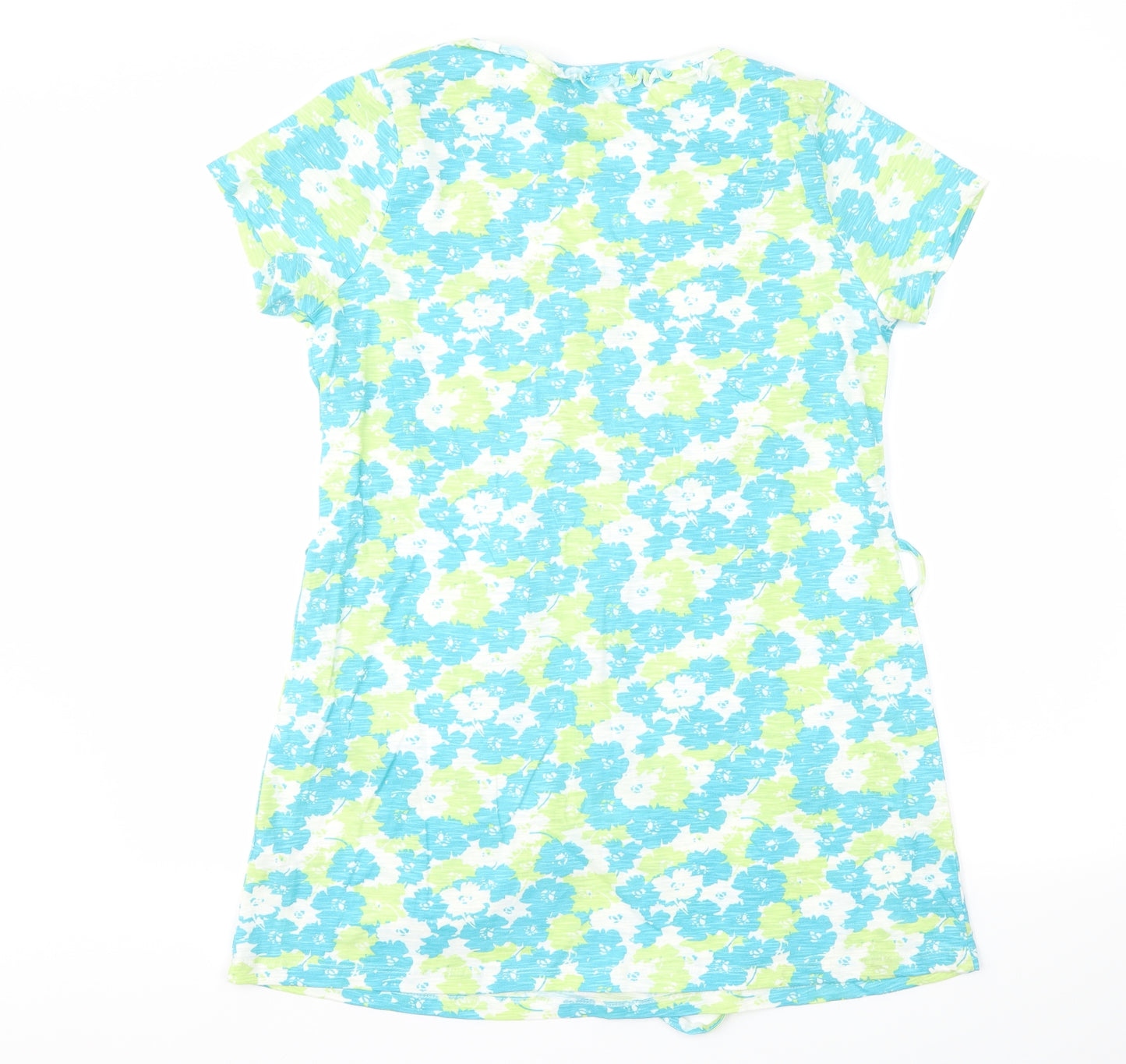 Authentic Womens Blue Floral  Basic T-Shirt Size 14