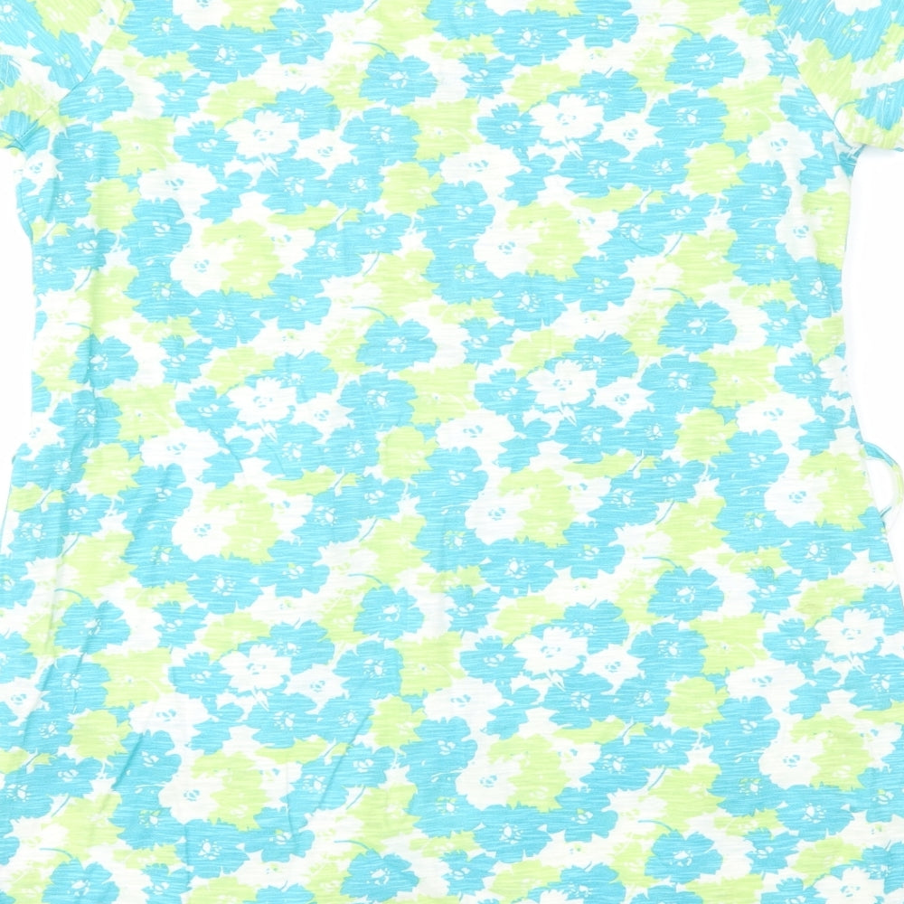 Authentic Womens Blue Floral  Basic T-Shirt Size 14