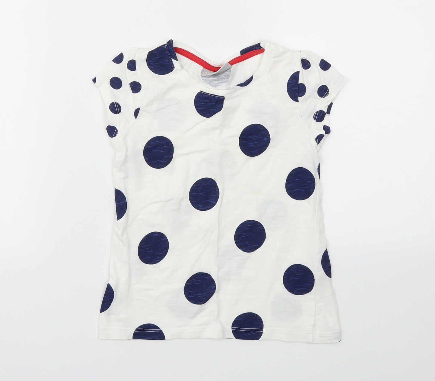 Matalan Girls White Polka Dot  Basic T-Shirt Size 4-5 Years